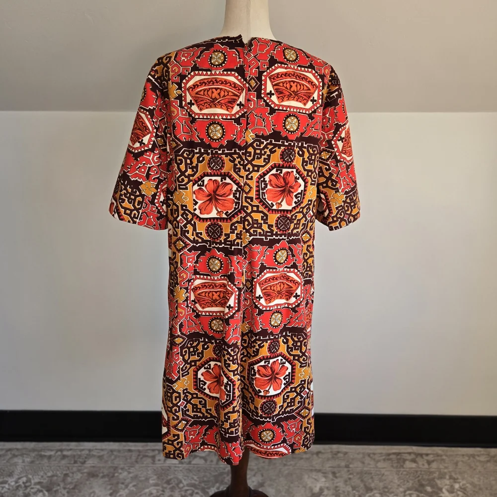 Vibrant Barkcloth Vintage Dress - Picture 8 of 13